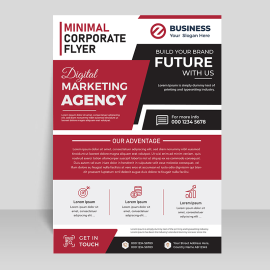 Corporate premium red black flyer template