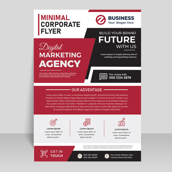 Corporate Premium Red Black Flyer Template - Freepng