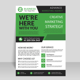 Green color abstract style flyer