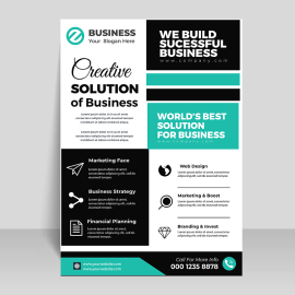 Free vector green black business flyer
