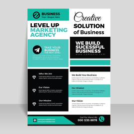 Abstract modern digital business info flyer