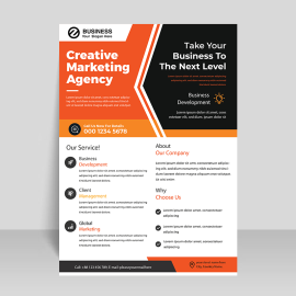 Premium orange color flyer template