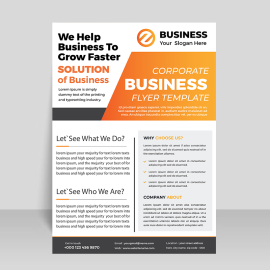 Abstract orange flyer geometric design