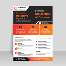 Simple business solution flyer template