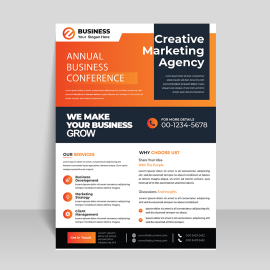 Simple business flyer vector