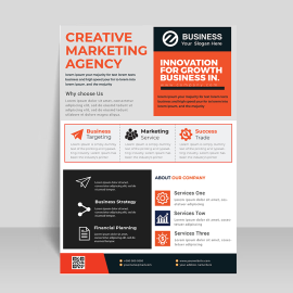 Orange black abstract flyer