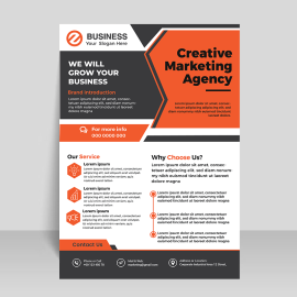 Business flyer template with abstract shapes