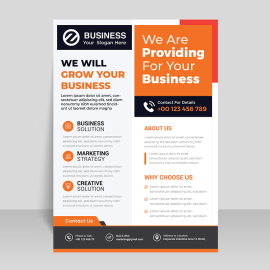 Simple flat business flyer template