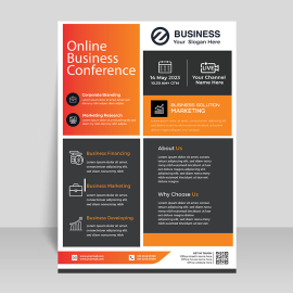 Abstract print ready business flyer template