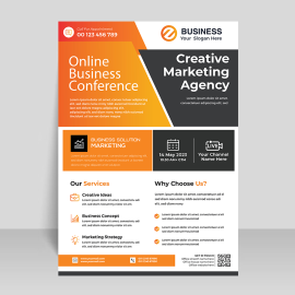 Modern digital print ready flyer vector for free