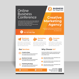 Flat abstract flyer template for free