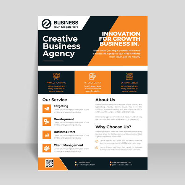 Abstract yellow business flyer template - Free Png Images