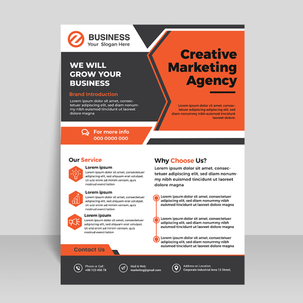 Business flyer template with abstract shapes - freepng