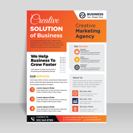 Orange business flyer template