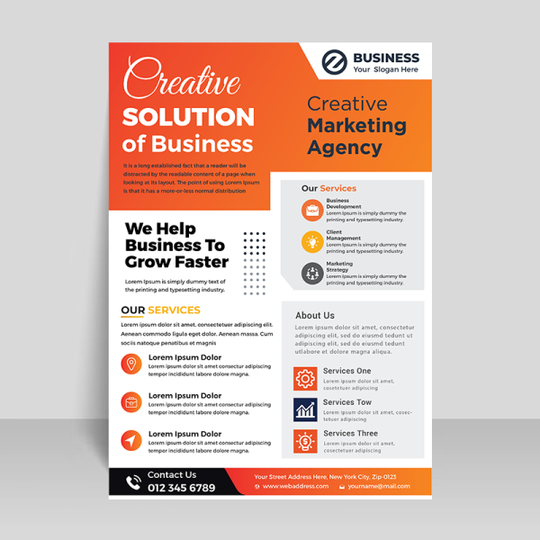 Orange business flyer template - freepng