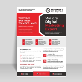 Black Red creative abstract creative marketing flyer