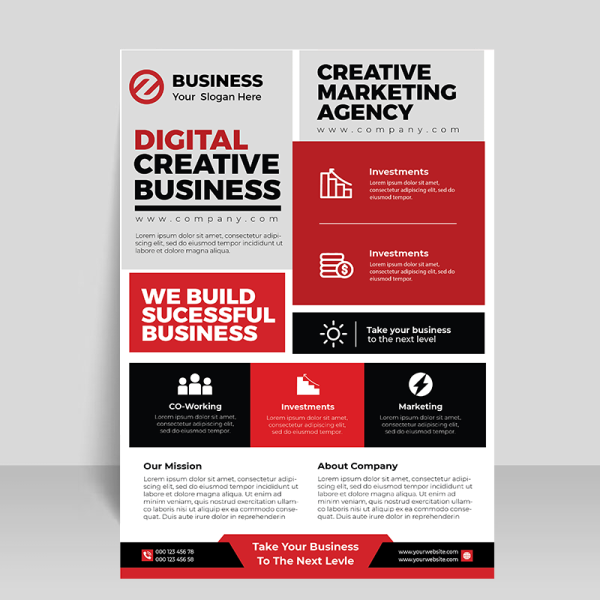 Creative marketing agency flyer template - freepng