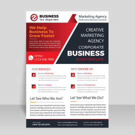 Black Red abstract flyer template