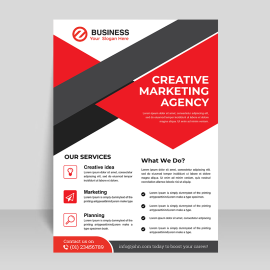 Red black abstract flyer design