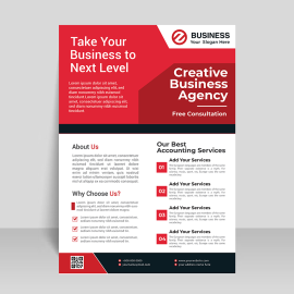 Red corporate flyer template design