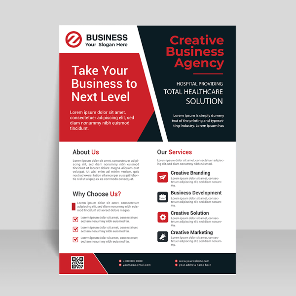 Black corporate abstract flyer design - freepng