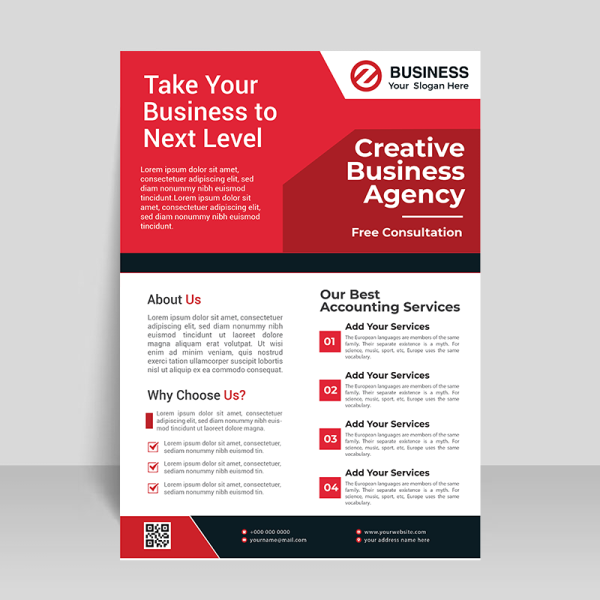 Red corporate flyer template design - freepng