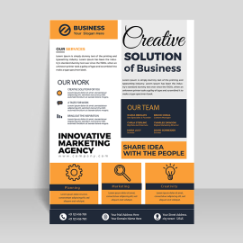 Yellow Black creative orange flyer template