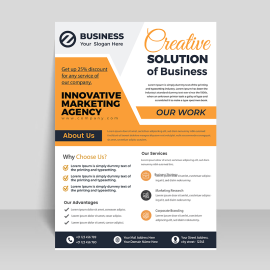 Orange abstract vector flyer