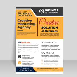 Yellow abstract simple flyer for corporate business