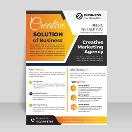 Orange gradient business flyer template
