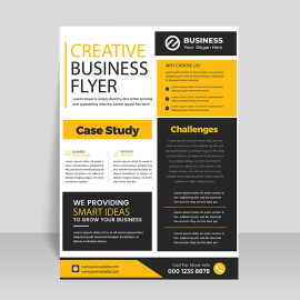 Yellow black corporate professional business flyer