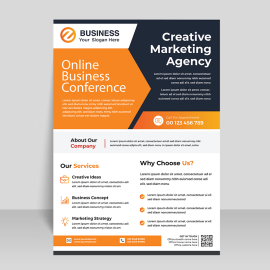 Yellow abstract business flyer template