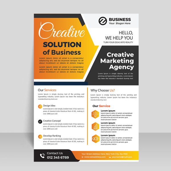 Orange gradient business flyer template - freepng