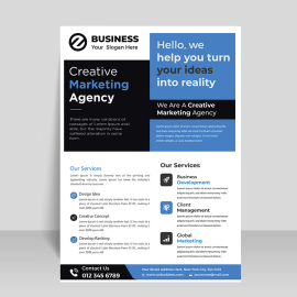 Basic information flyer template in abstract style