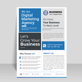 Professional corporate blue flyer template