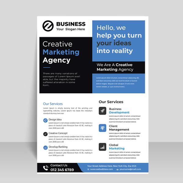 Basic information flyer template in abstract style - freepng