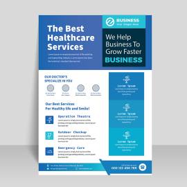 Blue abstract simple professional flyer template