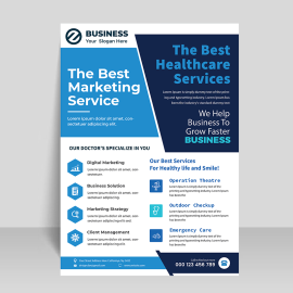 Business blue flyer info details template