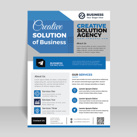 Blue Grey creative flyer template design