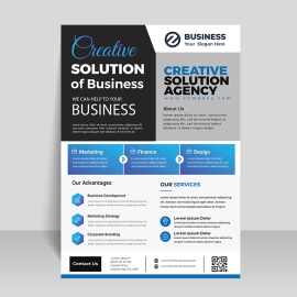 Professional creative agency blue flyer