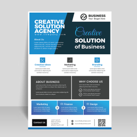 Blue color corporate abstract business flyer