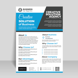 Blue corporate style business flyer