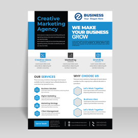 Blue color corporate business flyer