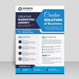 Blue color business flyer template