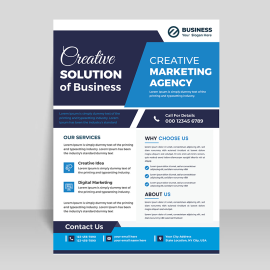 Blue modern business flyer vector