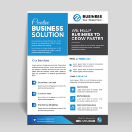 Corporate blue black professional flyer template