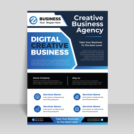 Blue digital print ready flyer template