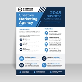 Blue corporate business flyer template