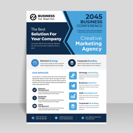 Abstract blue premium blue flyer for free