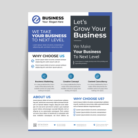 Blue corporate flyer template